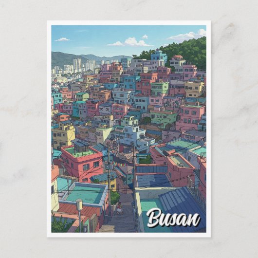 Gamcheon Cultural Village Busan Reizen Briefkaart (Voorkant)