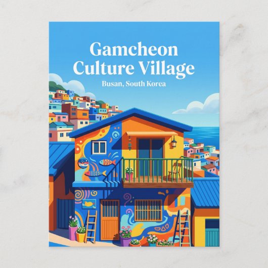 Gamcheon Cultuurdorp Zuid-Korea Briefkaart (Voorkant)