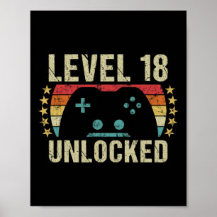  game 18e verjaardag cadeau 18-jarige jongen poster