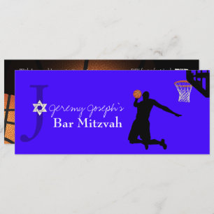 Game aan! Basketball ✡ Bar Mitzvah Kaart