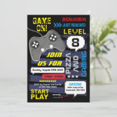 Game aan! Console - uitnodiging voor feestdag (Staand voorkant)