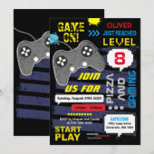 Game aan! Console - uitnodiging voor feestdag (Voorkant / Achterkant)