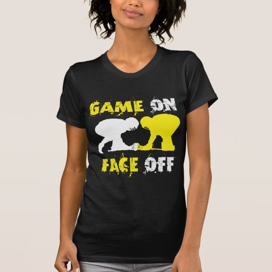 Game aan, gezicht uit t-shirt (Voorkant)
