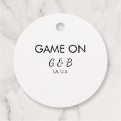 Game aan het toevoegen van koppelnaam bruiloft fee bedankjes labels (Achterkant)