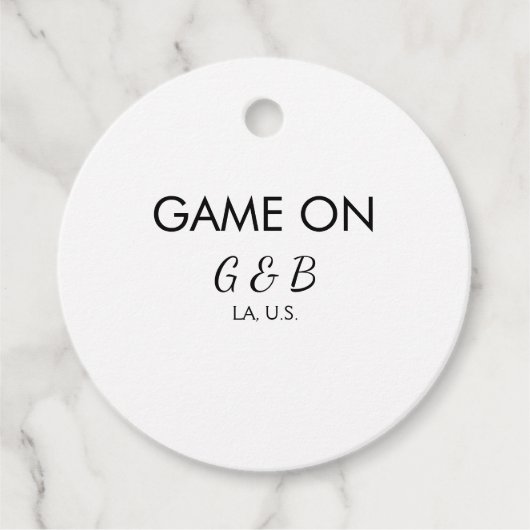 Game aan het toevoegen van koppelnaam bruiloft fee bedankjes labels (Voorkant)