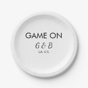 Game aan het toevoegen van koppelnaam bruiloft fee papieren bordje