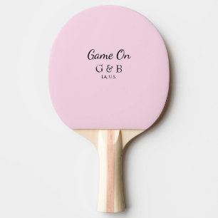 Game aan het toevoegen van koppelnaam bruiloft fee tafeltennisbatje