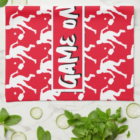 Game aan! Pickleball Towel - Stijl 1 Theedoek (Gevouwen)