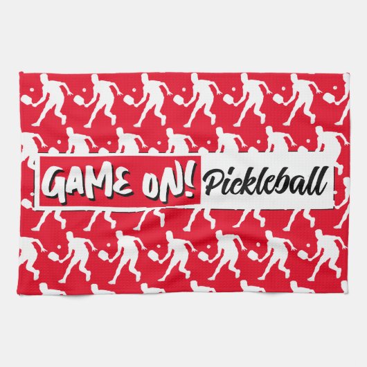 Game aan! Pickleball Towel - Stijl 1 Theedoek (Horizontaal)