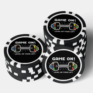 Game Aan Verhoog Je Lift Grappige Gamer Gym Barbel Poker Chips