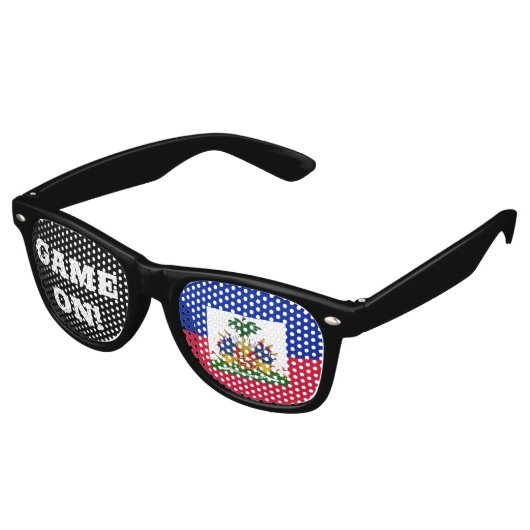 Game aan! Zonnebrillen & Haïtiaanse vlag/sportfan (Gekanteld)
