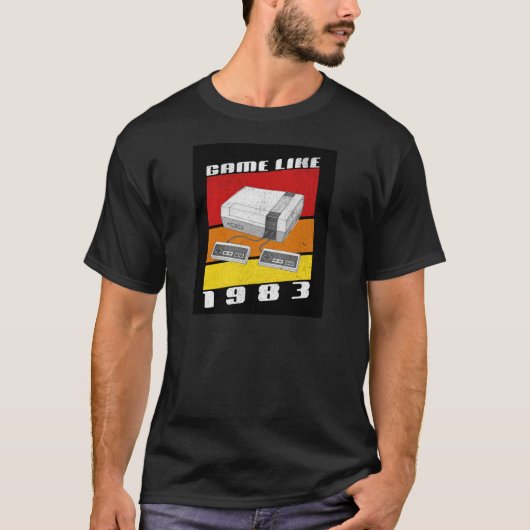 Game als 1983, Retro gamen T-shirt (Voorkant)