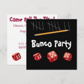 Game and Bunco Dice Invitation Kaart (Voorkant / Achterkant)