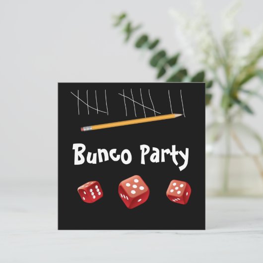 Game and Bunco Dice Invitation Kaart (Staand voorkant)