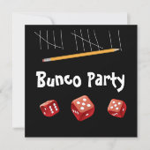 Game and Bunco Dice Invitation Kaart (Voorkant)