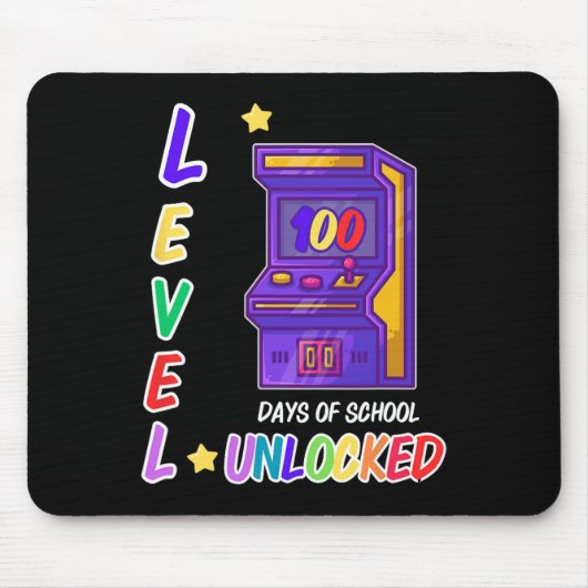 Game Arcade Controller Level 100 dagen van School  Muismat (Voorkant)