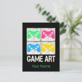 Game Art  Gamepad Retro Controller Gamers Feestdagenkaart (Staand voorkant)