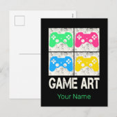 Game Art Gamepad Retro Controller Gamers Feestdagenkaart (Voorkant / Achterkant)