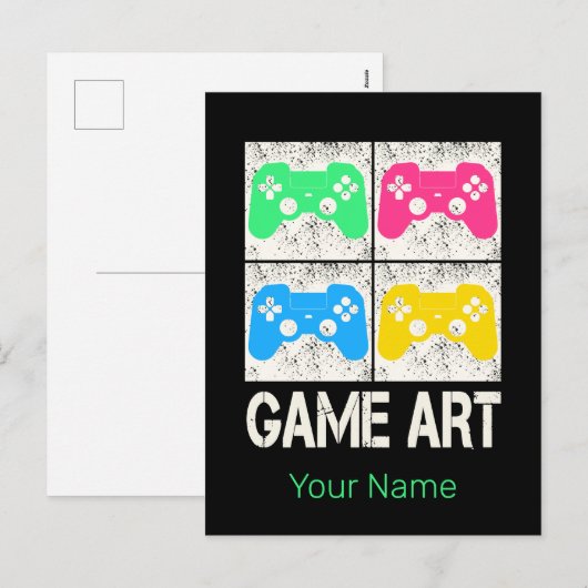 Game Art  Gamepad Retro Controller Gamers Feestdagenkaart (Voorkant / Achterkant)