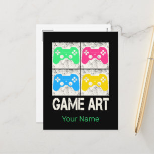 Game Art  Gamepad Retro Controller Gamers Feestdagenkaart