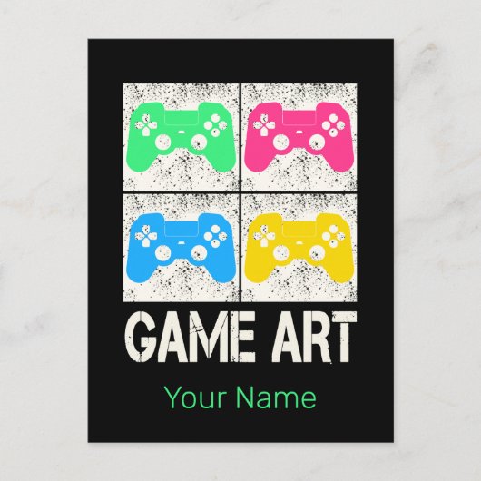Game Art Gamepad Retro Controller Gamers Feestdagenkaart (Voorkant)