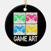Game Art  Gamepad Retro Controller Gamers Keramisch Ornament (Voorkant)