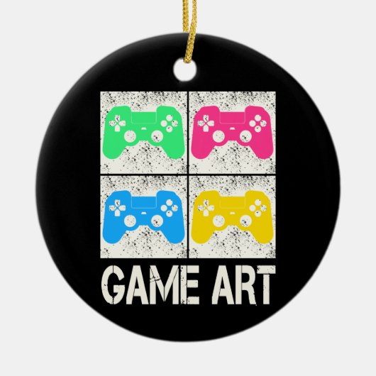 Game Art  Gamepad Retro Controller Gamers Keramisch Ornament (Voorkant)