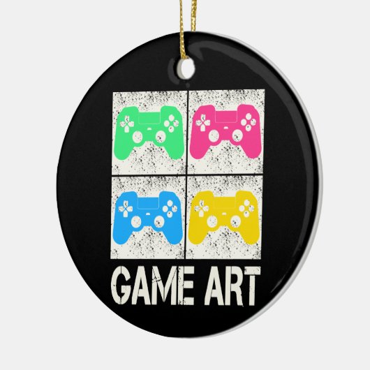 Game Art Gamepad Retro Controller Gamers Keramisch Ornament (Links)
