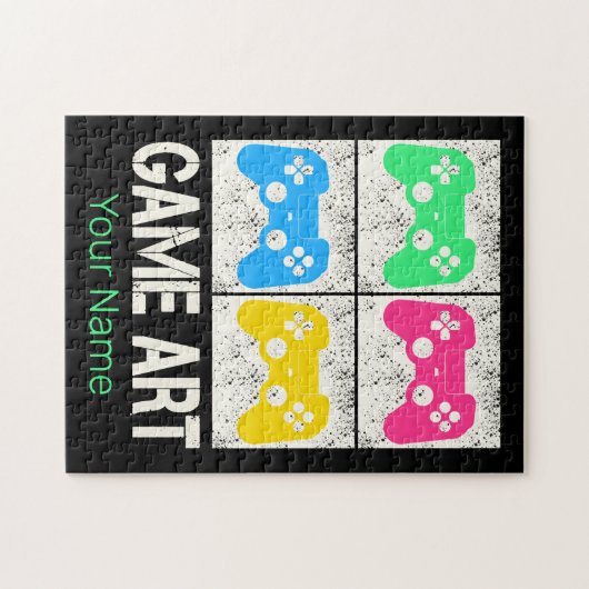 Game Art Gamepad Retro Controller Gamers Legpuzzel (Horizontaal)