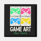 Game Art  Gamepad Retro Controller Gamers Magneet (Voorkant)