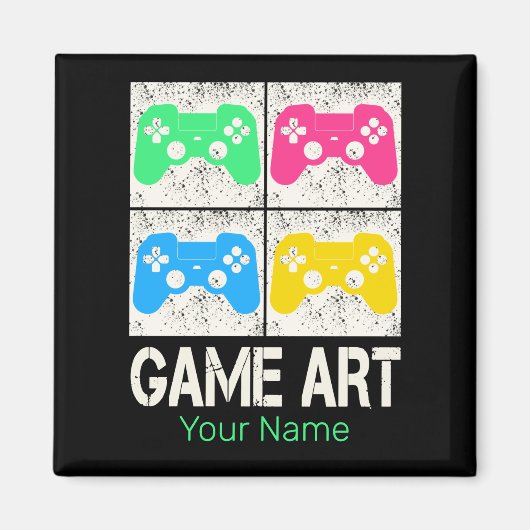 Game Art  Gamepad Retro Controller Gamers Magneet (Voorkant)