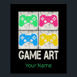 Game Art  Gamepad Retro Controller Gamers Perfect Poster<br><div class="desc">Game Art retro ontwerp voor gamers en level up nerds die houden van pop kunst. Een gaming souvenir voor elke geek. Solide gamepad en controller artwork voor nerds en ontgrendelde gamers. Game art retro ontwerp voor nerds en gamers. Niet alleen gameliefhebbers, maar ook fans en gamers met controllers zullen hier...</div>