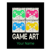 Game Art  Gamepad Retro Controller Gamers Perfect Poster (Voorkant)