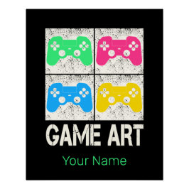 Game Art  Gamepad Retro Controller Gamers Perfect Poster