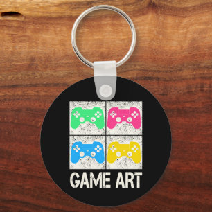 Game Art  Gamepad Retro Controller Gamers Sleutelhanger