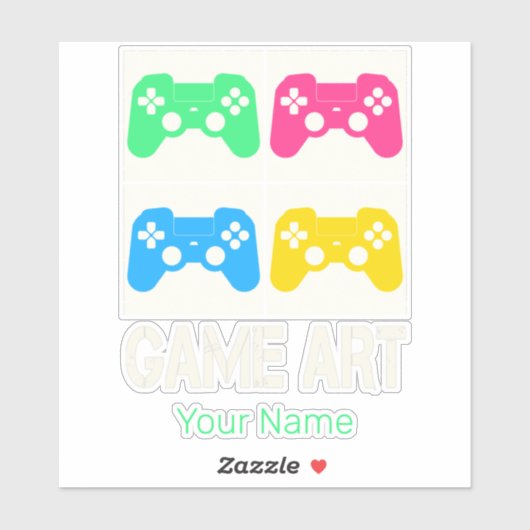 Game Art  Gamepad Retro Controller Gamers Sticker (Vel)