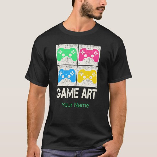Game Art  Gamepad Retro Controller Gamers T-shirt (Voorkant)