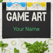 Game Art  Gamepad Retro Controller Gamers Theedoek (Gevouwen)