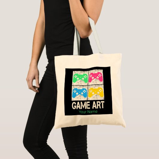 Game Art Gamepad Retro Controller Gamers Tote Bag (Voorkant (product))