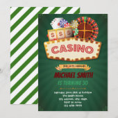 Game avond casino verjaardag uitnodiging (Voorkant / Achterkant)