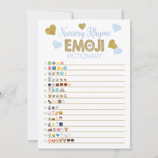 Game Baby shower Nursery Rhyme & Price heeft gelij Kaart (Voorkant)