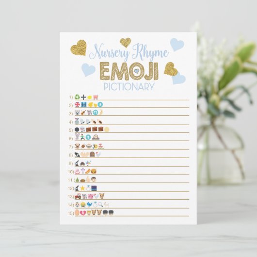 Game Baby shower Nursery Rhyme & Price heeft gelij Kaart (Staand voorkant)