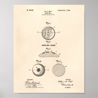 Game Ball 1902 Patent Art - Old Peper Poster