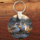 Game Bird Ducks Friends Forever Naam aanpassen Sleutelhanger (Achterkant)