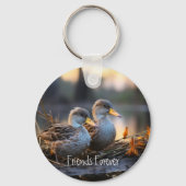 Game Bird Ducks Friends Forever Naam aanpassen Sleutelhanger (Achterkant)