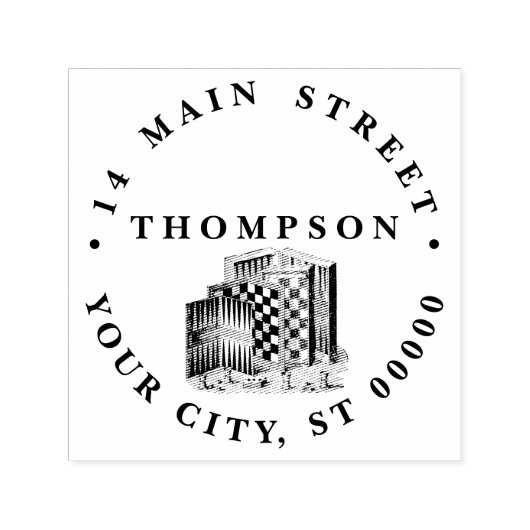  Game Boards en Spellen Naam Retouradres Zelfinktende Stempel (Design)