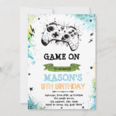 Game boy thema uitnodiging (Voorkant)