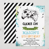 Game boy thema uitnodiging (Voorkant / Achterkant)