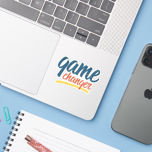 Game Changer Retro verhit Sticker (Laptop met iPhone)