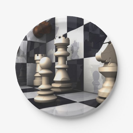 Game Chess Style Papieren Bordje (Voorkant)